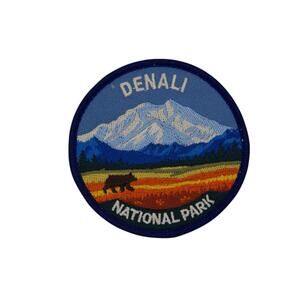 Denali National Park Patch – 3"Iron On Sew On Embroidered Alaska Travel